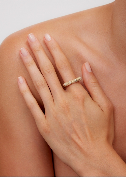 BAGUE BAMBOU OR JAUNE