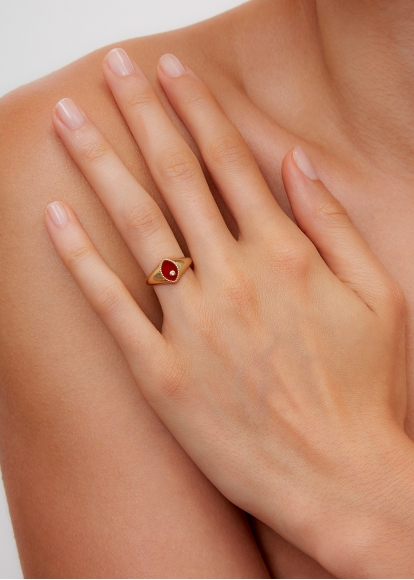 BABY CHEVALIÈRE MARQUISE AGATE ROUGE OR JAUNE