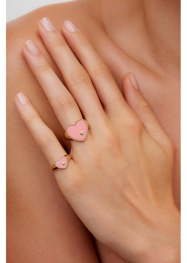 BABY CHEVALIÈRE COEUR ROSE OR JAUNE