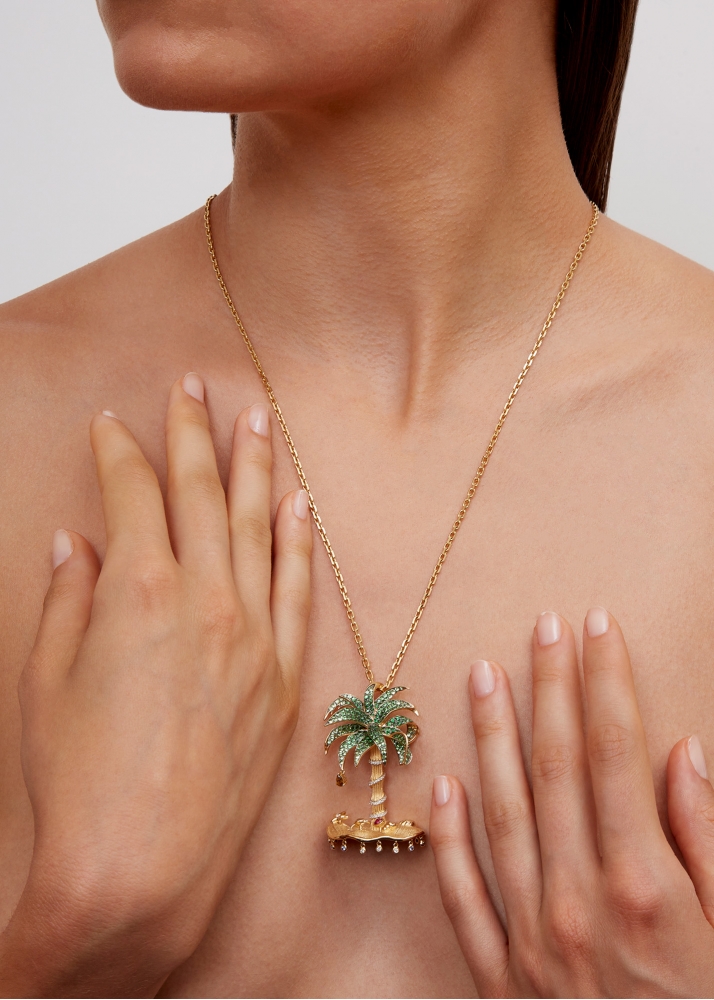 PENDENTIF PARADISE ISLAND GM OR JAUNE
