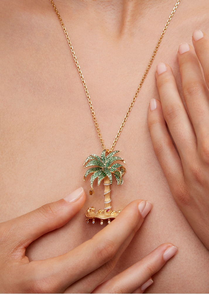 PENDENTIF PARADISE ISLAND GM OR JAUNE