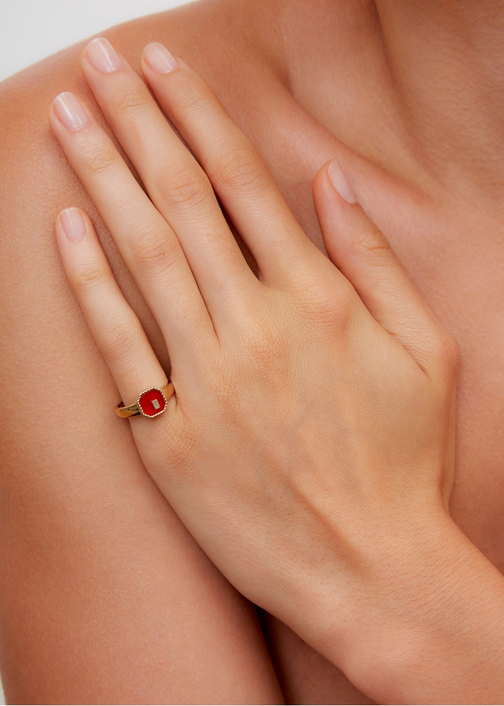 BABY CHEVALIÈRE OCTO AGATE ROUGE OR JAUNE