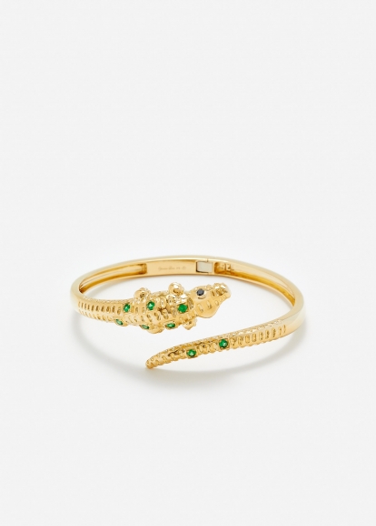 BRACELET JONC CROCO OR JAUNE