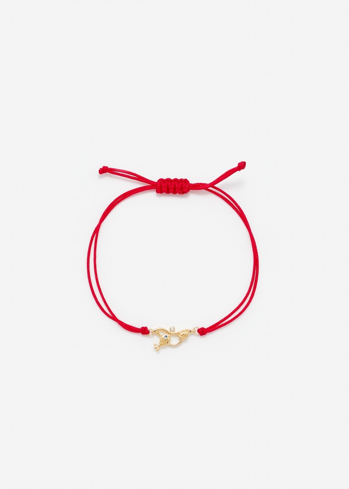 BRACELET FIL SOUS L'EAU ROUGE OR JAUNE