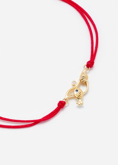 BRACELET FIL SOUS L'EAU ROUGE OR JAUNE
