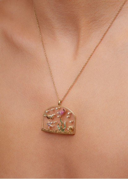 PENDENTIF SOUS L’EAU OR JAUNE