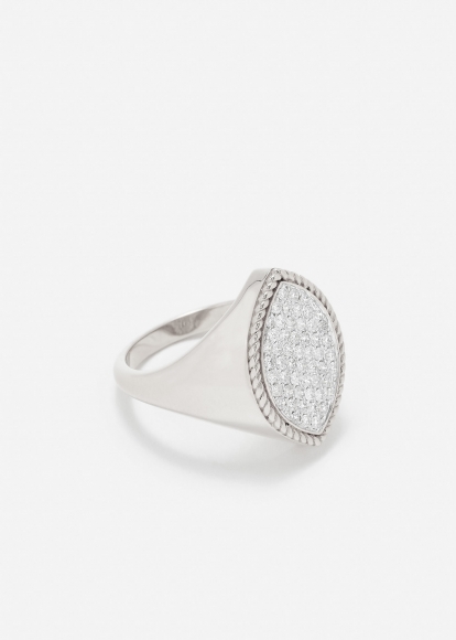 CHEVALIÈRE MARQUISE DIAMANTS OR BLANC