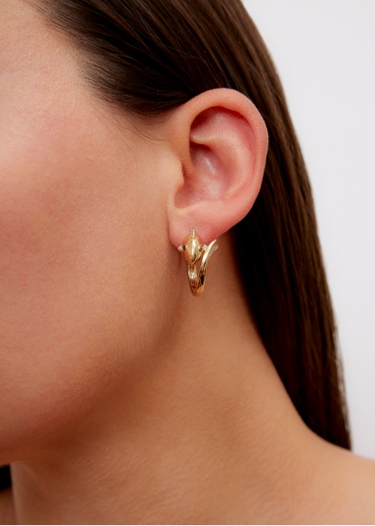 PAIRE DE CRÉOLES REQUIN GM OR JAUNE