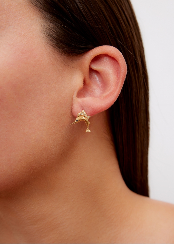 PUCE ESPADON DIAMANTS OR JAUNE