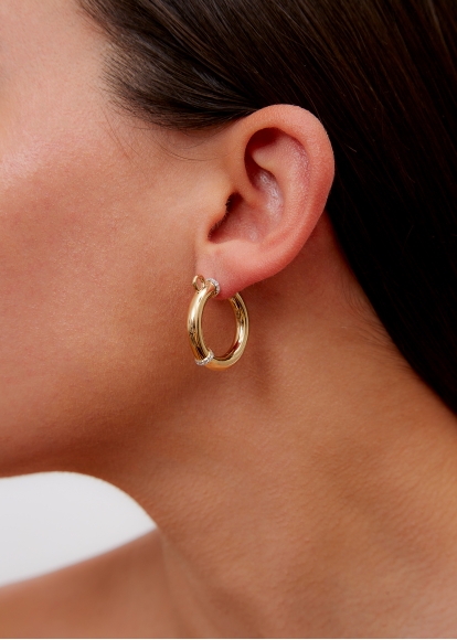 PAIRE DE CRÉOLES MOUSQUETON GOLD OR JAUNE
