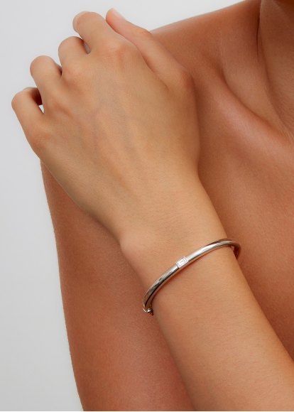 BRACELET JONC BAGUETTES CLOS & DIAMANTS 2 ORS