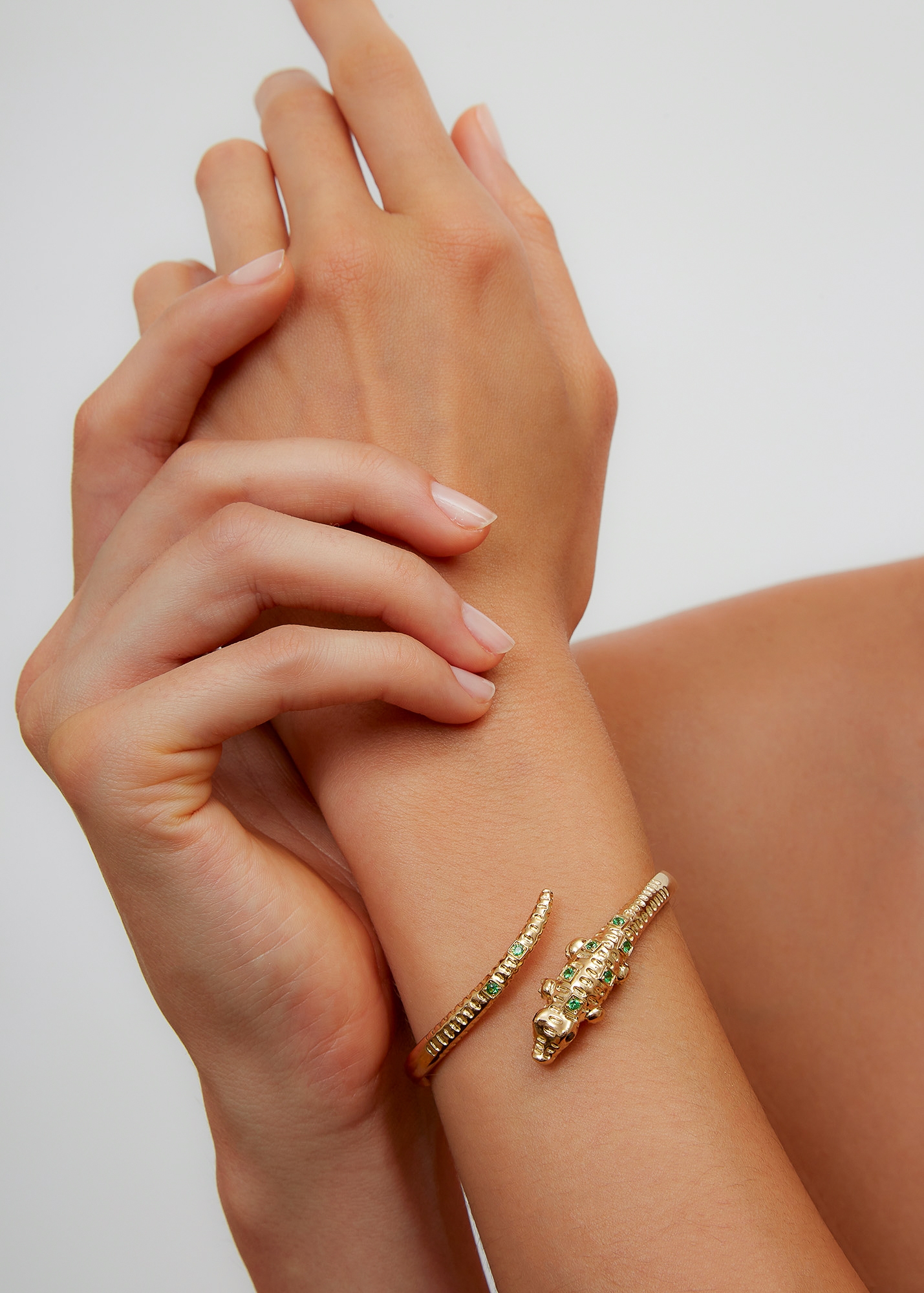 BRACELET JONC CROCO OR JAUNE