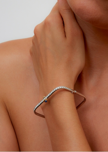 BRACELET JONC GOUSSET DIAMANTS OR BLANC