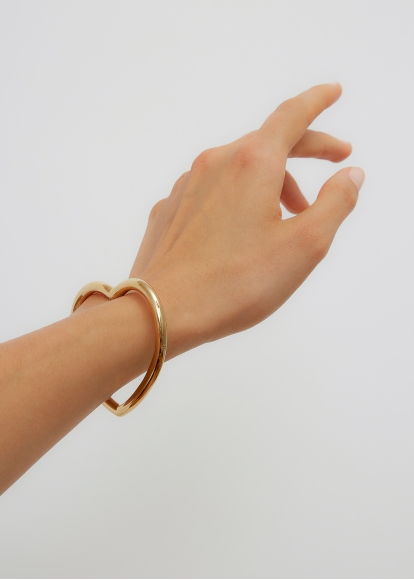 BRACELET JONC COEUR LISSE GM OR JAUNE