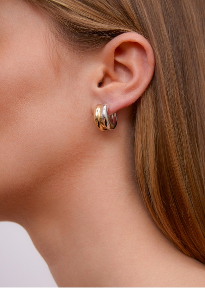 PAIRE DE CRÉOLES BOUÉES GOLD 2 ORS