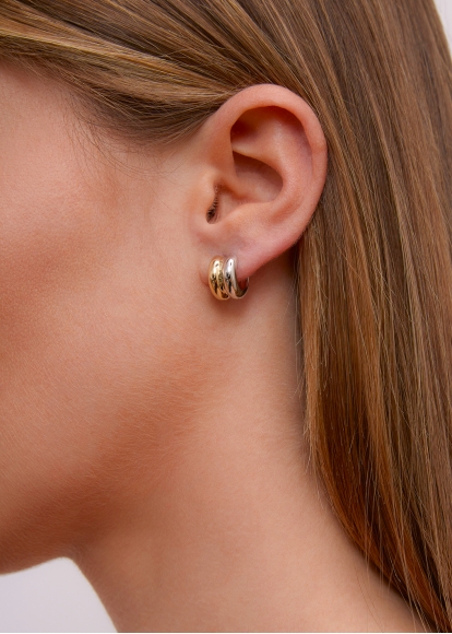 PAIRE DE MINI CRÉOLES BOUÉES GOLD 2 ORS
