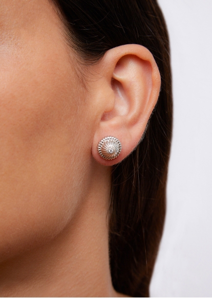 PAIRE DE BOUCLES D'OREILLE CANNELÉES PM OR BLANC