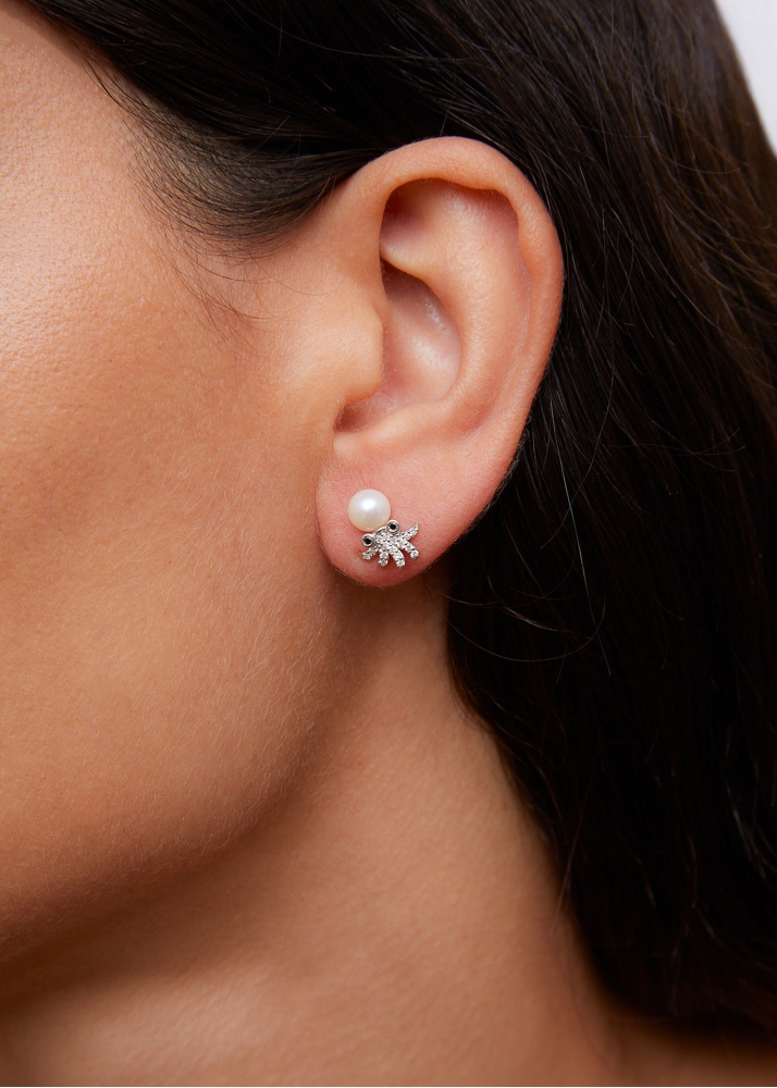PAIRE DE PUCES OCTOPUSS OR BLANC