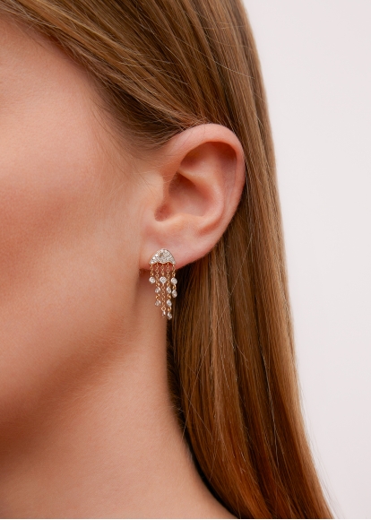 BOUCLE D'OREILLE MÉDUSE DIAMANTS 2 ORS