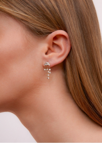 BOUCLE D'OREILLE MÉDUSE DIAMANTS 2 ORS