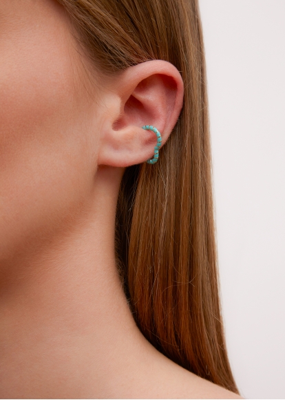 CLIP COEUR TURQUOISE OR JAUNE