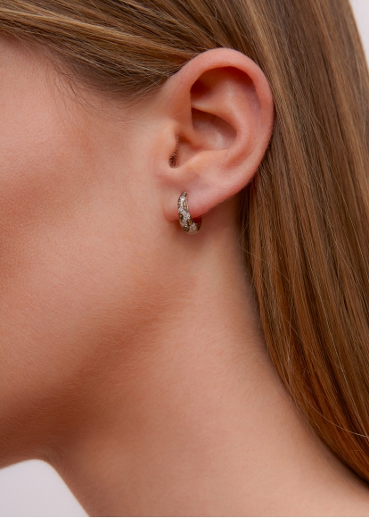 PAIRE DE CRÉOLES LÉOPARD PM DIAMANTS OR JAUNE