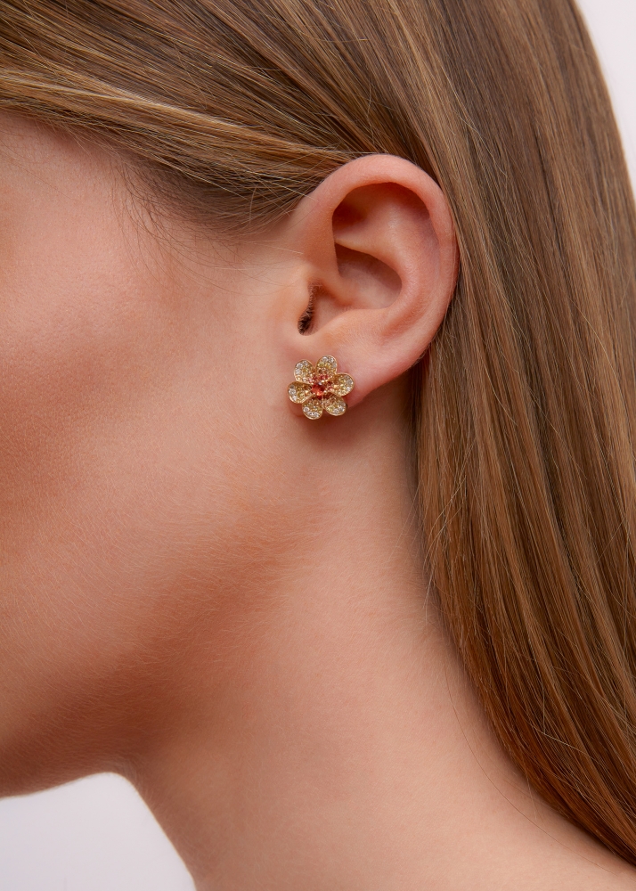 PAIRE DE PUCES DAISY OR JAUNE