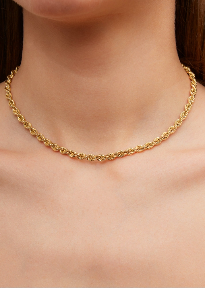 COLLIER CORDE CHAÎNETTE 2 ORS
