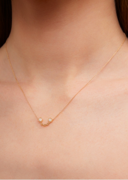 COLLIER SOURIRE DIAMANTS OR JAUNE