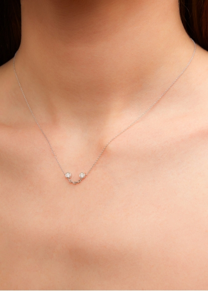 COLLIER SOURIRE DIAMANTS OR BLANC