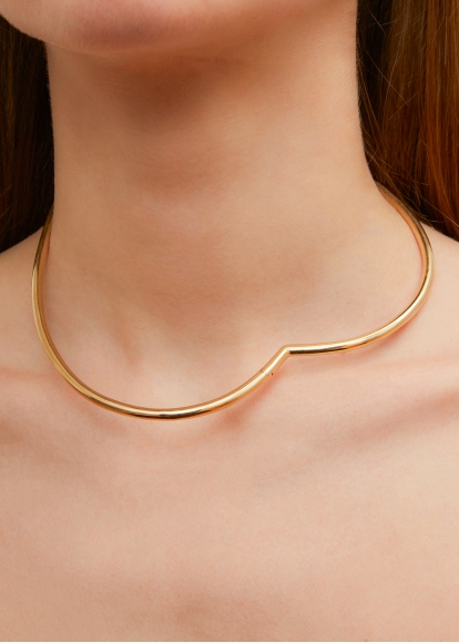 COLLIER TORQUE CŒUR LISSE OR JAUNE