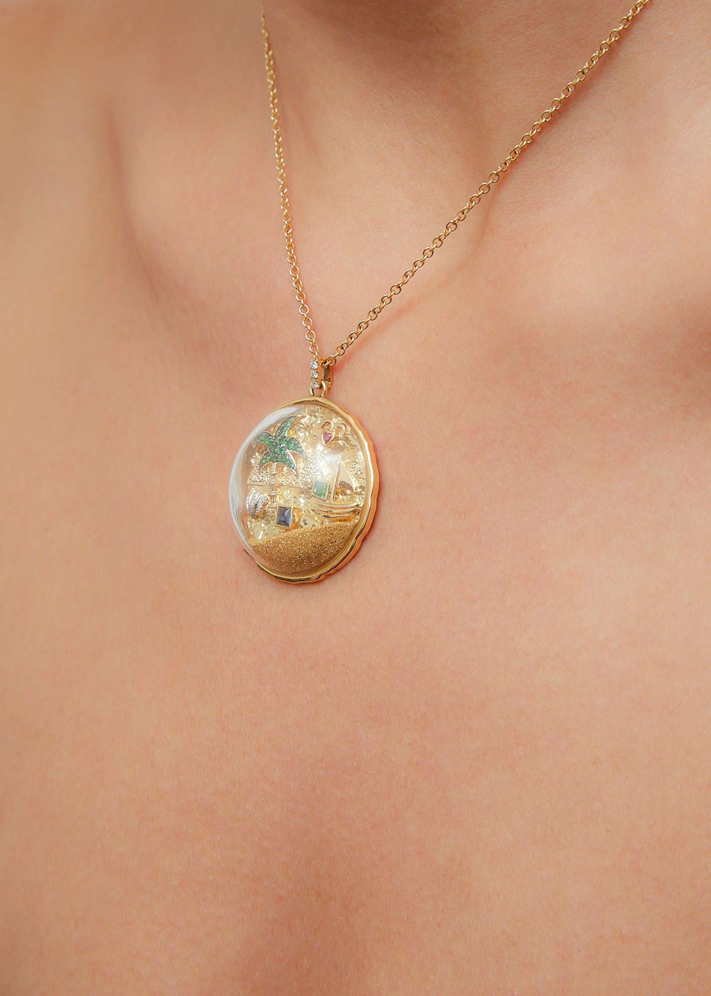PENDENTIF L'ÎLE AUX TRÉSORS OR JAUNE