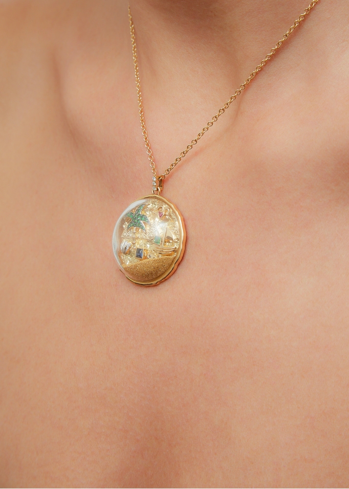 PENDENTIF L'ÎLE AUX TRÉSORS OR JAUNE