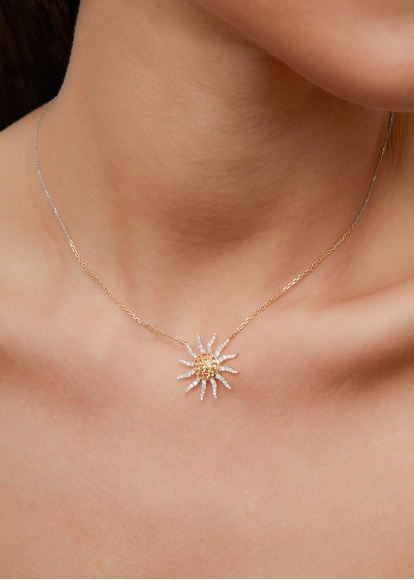 COLLIER SOLEIL DIAMANTS CITRINES 2 ORS