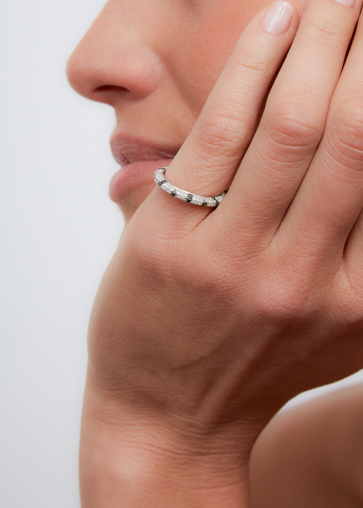 MINI ALLIANCE ZÈBRE DIAMANTS OR BLANC