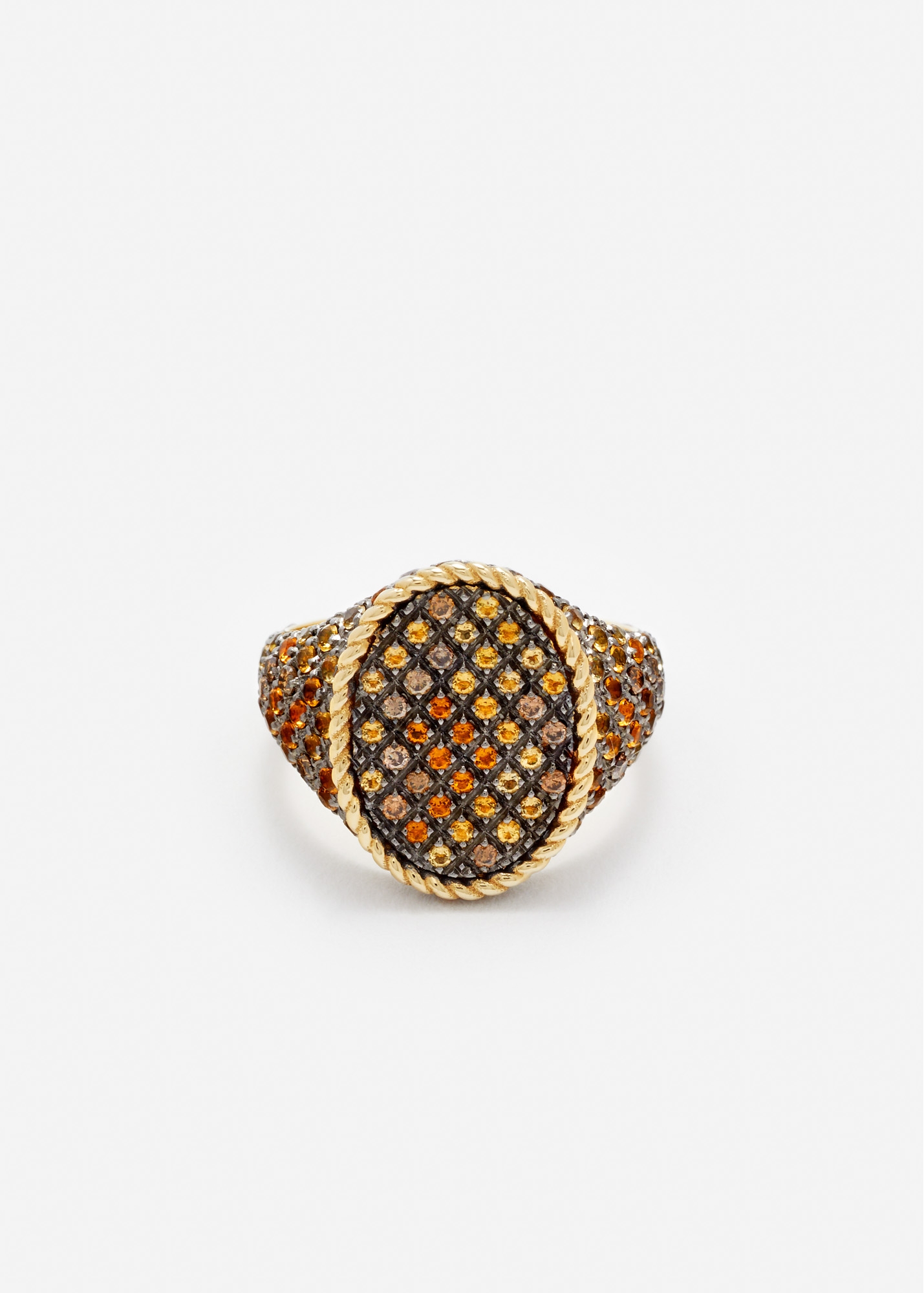 CHEVALIÈRE OVALE PYTHON OR JAUNE