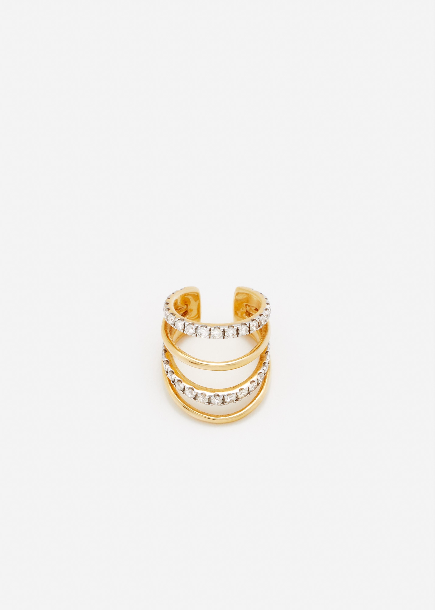 CLIP D'OREILLE 4 FILS DIAMANTS OR JAUNE