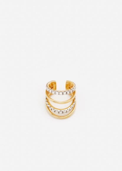 CLIP D'OREILLE 4 FILS DIAMANTS OR JAUNE