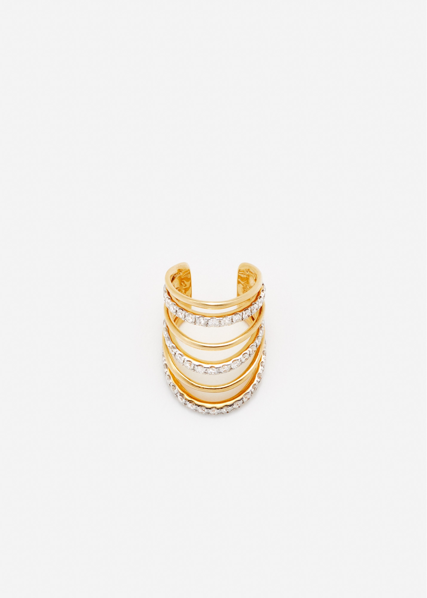 CLIP D'OREILLE 6 FILS DIAMANTS OR JAUNE