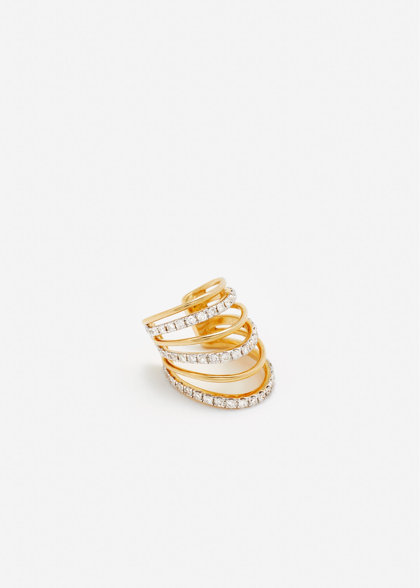 CLIP D'OREILLE 6 FILS DIAMANTS OR JAUNE