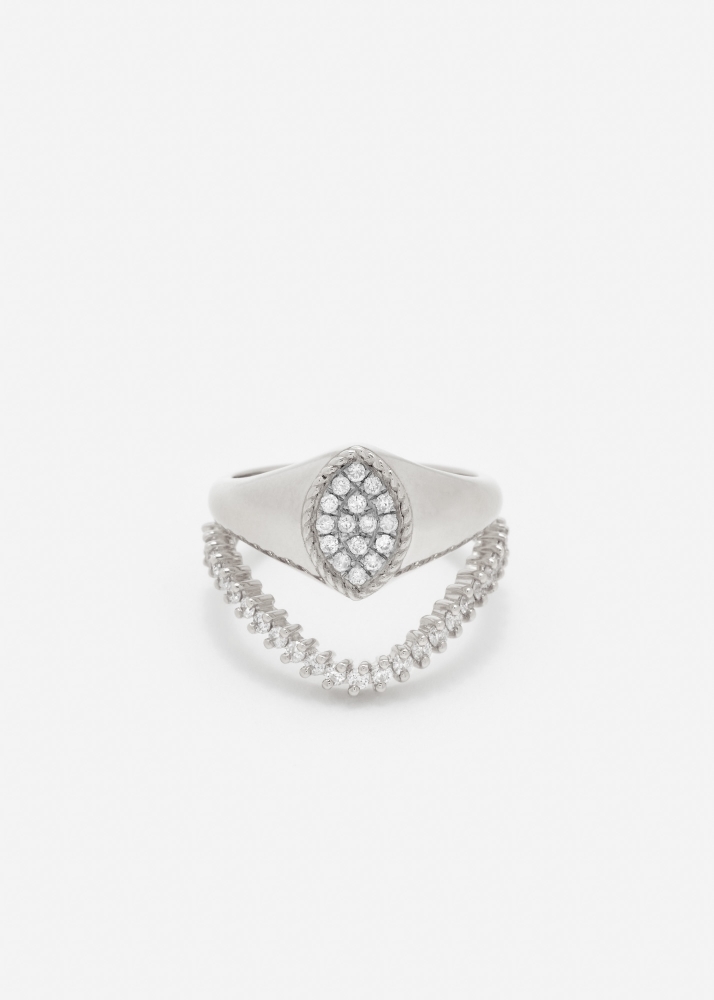 SET BABY CHEVALIÈRE MARQUISE DIAMANTS OR BLANC