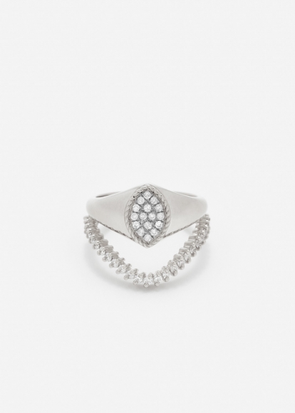 SET BABY CHEVALIÈRE MARQUISE DIAMANTS OR BLANC