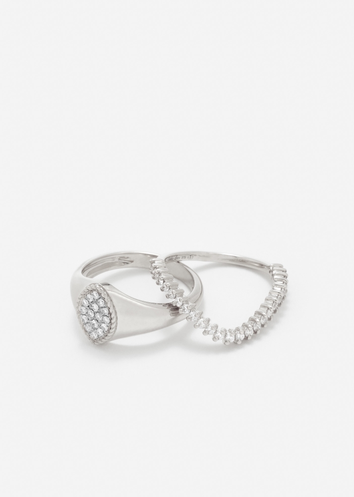SET BABY CHEVALIÈRE MARQUISE DIAMANTS OR BLANC
