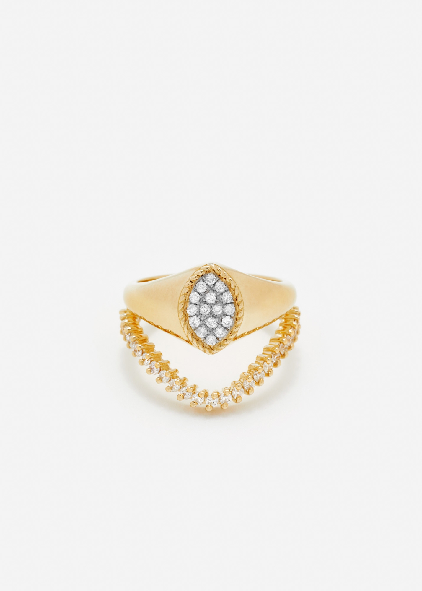 SET BABY CHEVALIÈRE MARQUISE DIAMANTS OR JAUNE