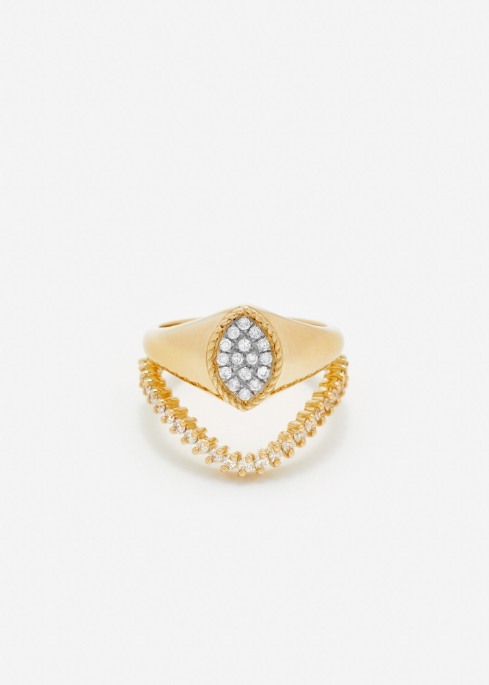 SET BABY CHEVALIÈRE MARQUISE DIAMANTS OR JAUNE