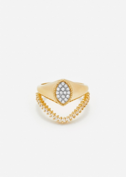 SET BABY CHEVALIÈRE MARQUISE DIAMANTS OR JAUNE