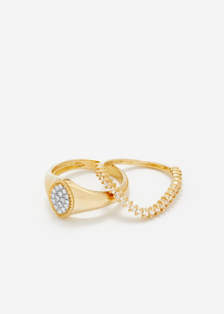 SET BABY CHEVALIÈRE MARQUISE DIAMANTS OR JAUNE