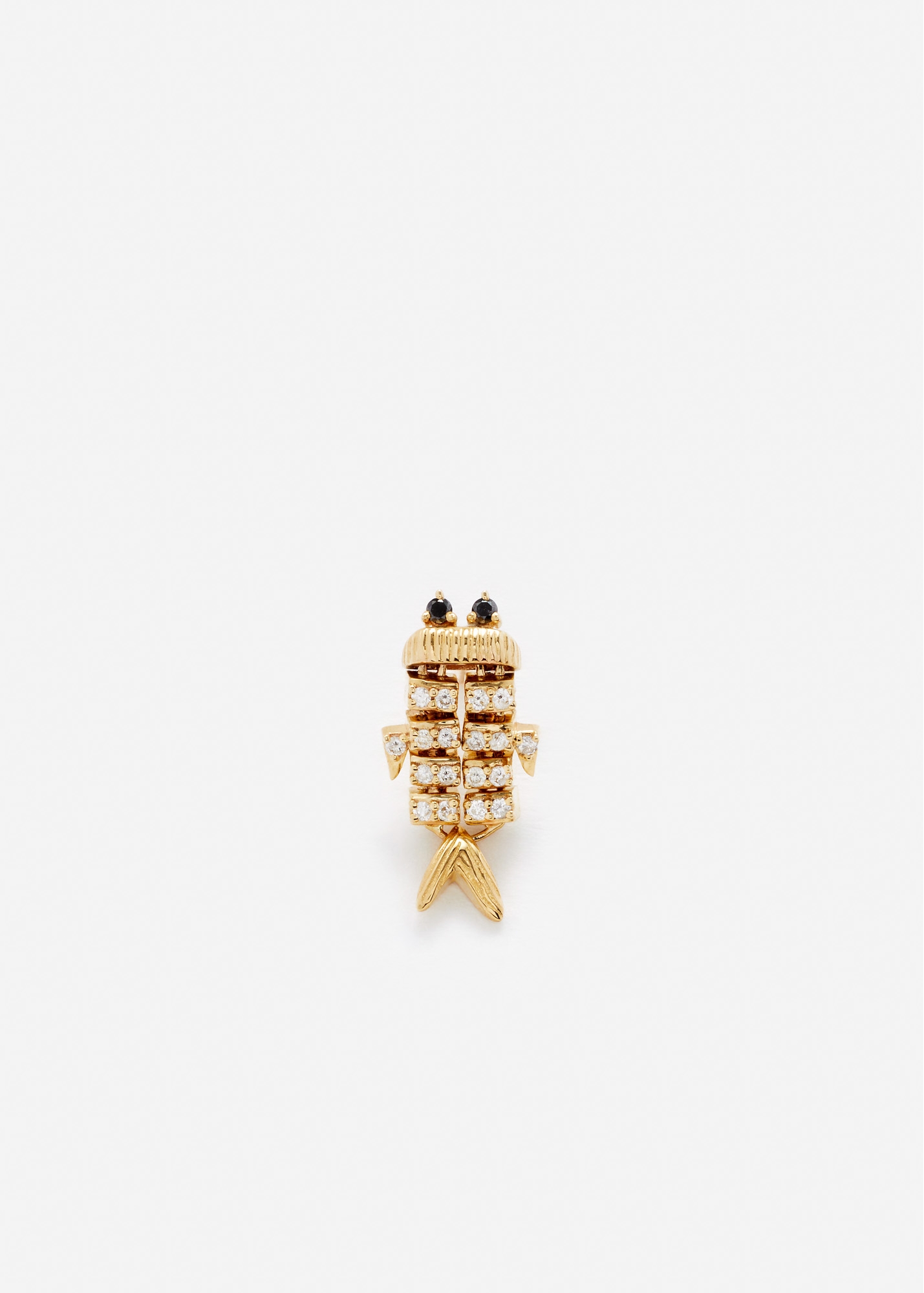 BOUCLE D'OREILLE SUPERFISH DIAMANTS OR JAUNE