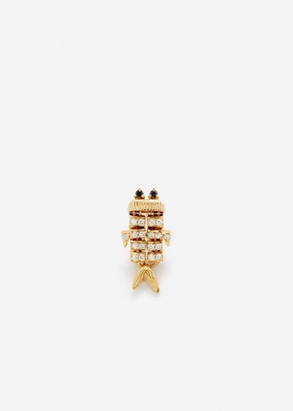BOUCLE D'OREILLE SUPERFISH DIAMANTS OR JAUNE