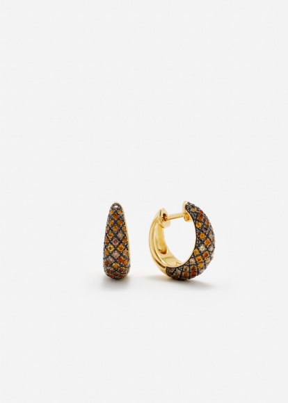 PAIRE DE CRÉOLES PYTHON OR JAUNE